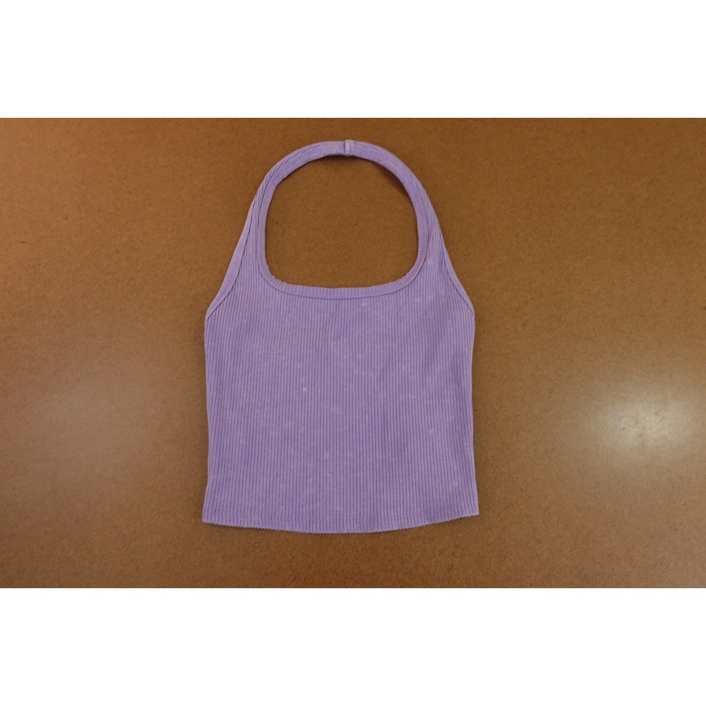 Wild Fable Womens XX-Small Lavender Ribbed Knit Halter Neck Cropped Tank Top NWT